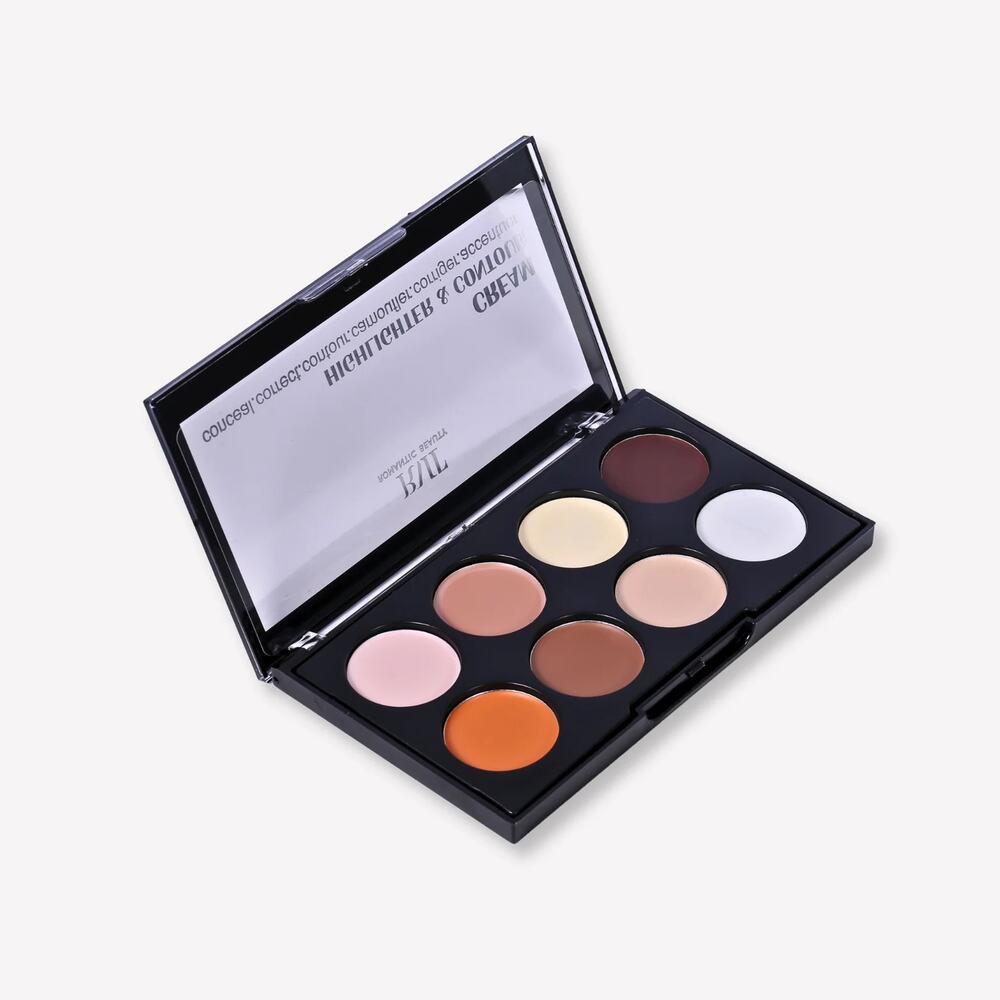 Romantic Beauty Cream Highlight & Contour Palette Set 8 Hues Conceal & Correct